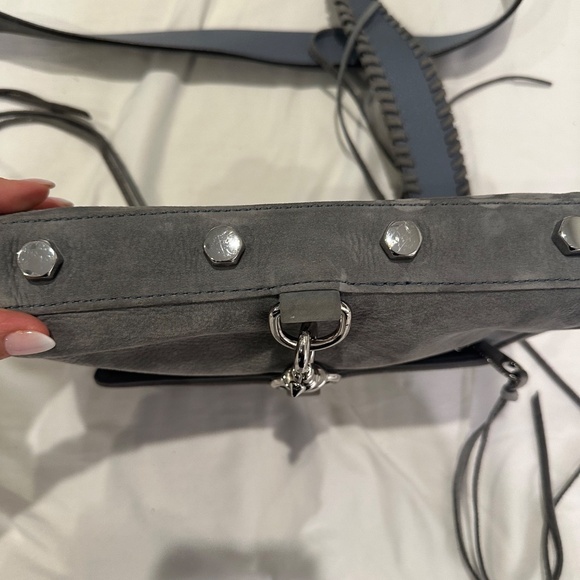 Rebecca Minkoff Women's Mini MAC Cross Body Bag with Guitar Strap - Dusty Blue - Picture 5 of 10